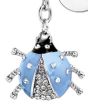 Porte-Clé Coccinelle Strass avec Jeton Caddie bleu clair - zoom