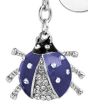 Porte-Clé Coccinelle Strass avec Jeton Caddie bleu -zoom