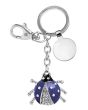 Porte-Clé Coccinelle Strass avec Jeton Caddie bleu