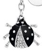Porte-Clé Coccinelle Strass avec Jeton Caddie noir - zoom
