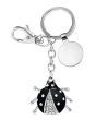 Porte-Clé Coccinelle Strass avec Jeton Caddie noir