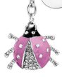 Porte-Clé Coccinelle Strass avec Jeton Caddie rose