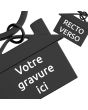 Porte-clé gravé maison noir - over