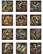 Porte-cle zodiaque - signe astrologique style doré et cosmique