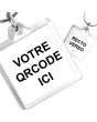 Porte-clé Personnalisé Cristal Carre QR Code