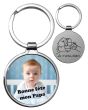 Porte-clés personnalisé photo et gravure rond - bonne fête papa