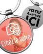 Porte-clés personnalisé photo et gravure rond - votre personnalisation
