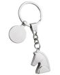 Porte-Clé Tête de Cheval Métal Brillant gris
