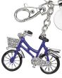 Porte-Cle vélo strass avec Jeton Caddie bleu -zoom