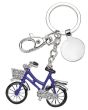 Porte-Cle vélo strass avec Jeton Caddie bleu
