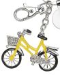 Porte-Cle vélo strass avec Jeton Caddie jaune - zoom