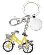 Porte-Cle vélo strass avec Jeton Caddie jaune