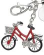 Porte-Cle vélo strass avec Jeton Caddie rouge - zoom