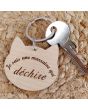 Porte clés bois gravé chat - cadeau marraine