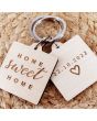 porte-clés bois gravé home sweet-home