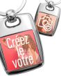 Porte-clé personnalisé Metal Carré double face - on