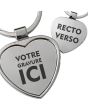 porte-clés coeur gravé - on