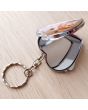 Porte-clés coeur miroir personnalisé - naissance