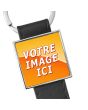 porte clés cuir metal carré