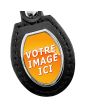 porte clés cuir métal photo ovale - votre image ici