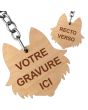 Porte clés bois gravé chien - on