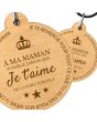 Porte-clés gravé bois je t'aime - off