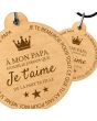 Porte-clés gravé bois je t'aime - on