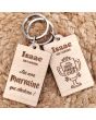 porte-clés grave bois rectangle - marraine