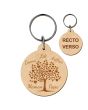 porte-clés grave bois rond arbre de vie
