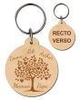 porte-cles grave bois rond 50mm
