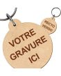 porte-clés grave bois rond saint valentin 50mm - on