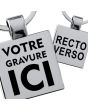 porte clés grave carré métal personnalisé -over