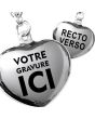 Porte-clés gravé coeur argent - on