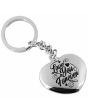 Porte-clés gravé coeur argent-personnalisé