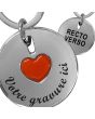 Porte-clés gravé coeur rond- off