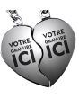 Porte-clés gravé coeur valentin - on