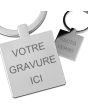 Porte clés gravé métal carre - on
