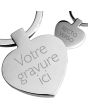 Porte clés gravé métal coeur - on