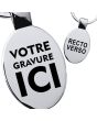 Porte-clés gravé ovale - on