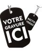 Porte-clés gravé plaque militaire noir - off