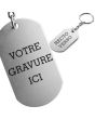 Porte-clés gravé plaque militaire - on