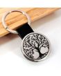 porte-clés grave rond cuir noir personnalisé arbre de vie