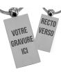 Porte-clés gravé rotatif rectangulaire - on