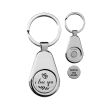 Porte-clés jeton de caddie métal brillant