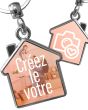 Porte clés métal maison personnalisé double face - on