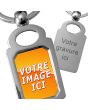 porte clés métal photo rectangle octogone - on
