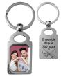 porte clés métal photo rectangle octogone