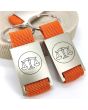 porte-clés métal tissu grave orange personnalisé signe zodiaque