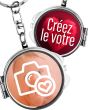 porte-clés miroir photo rond - votre image