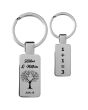 Porte-clés personnalisé acier petit rectangle - arbre de vie